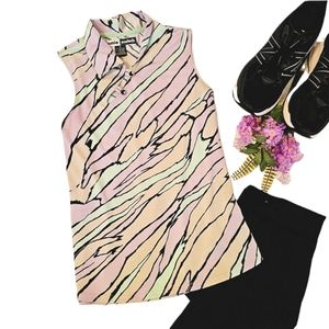 Jamie Sadock Women's Activewear Tank Top Size Medium Lavender Aqua Abstract Golf